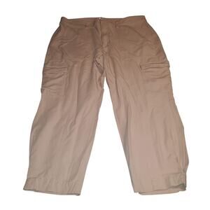 Banana Republic Plus 18 Slim Refined Stretch Crop Cargo Pant Pink NO BELT FLAW